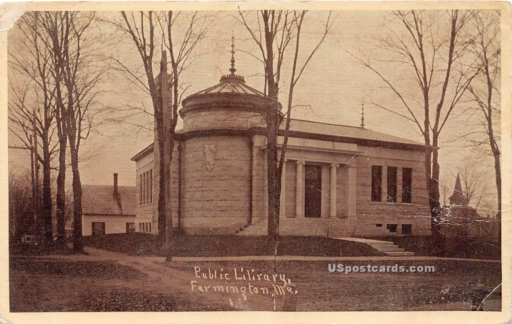 Public Library - Farmington, Maine ME Postcard