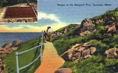 Plaque on the Marginal Way - Ogunquit, Maine ME Postcard