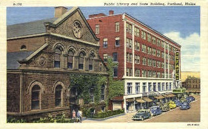 Public Library & State Building - Portland, Maine ME Postcard