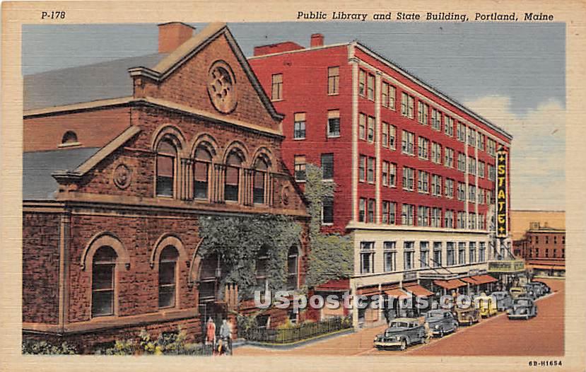 Public Library & State Building - Portland, Maine ME Postcard