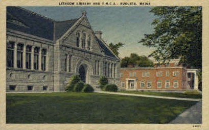 Lithgow Library & Y.M.C.A - Augusta, Maine ME Postcard