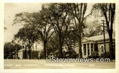 Real Photo, Bank & Library - Kennebunk, Maine ME Postcard