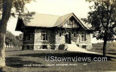 Real Photo, Carver Memorial Library - Searsport, Maine ME Postcard