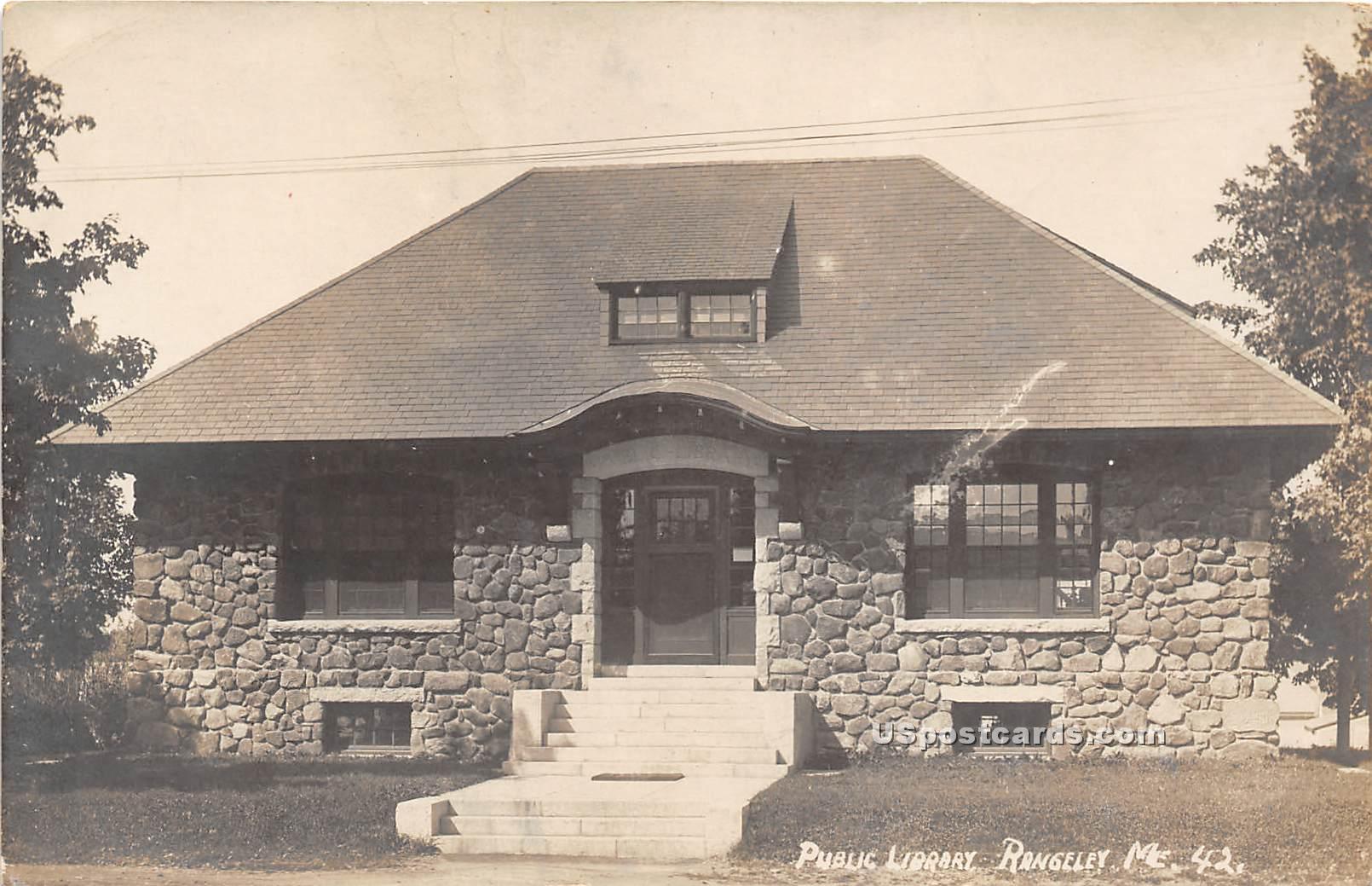 Public Library - Rangeley, Maine ME Postcard
