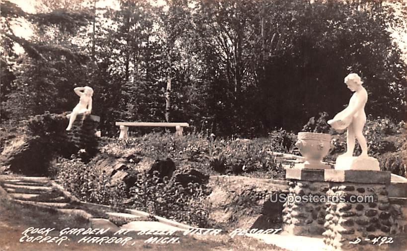 Rock Garden at Bella Vista Resort - Copper Harbor, Michigan MI Postcard