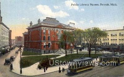 Public Library Square - Detroit, Michigan MI Postcard