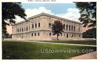 Public Library  - Detroit, Michigan MI Postcard