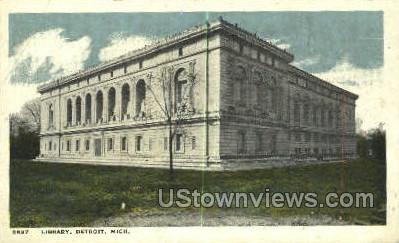 Library - Detroit, Michigan MI Postcard