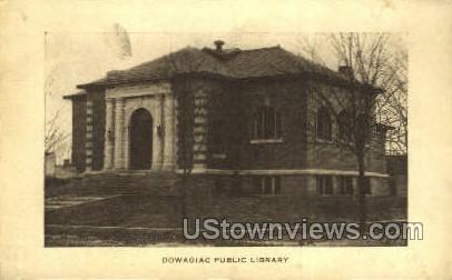 Dowagiac Public Library - Michigan MI Postcard