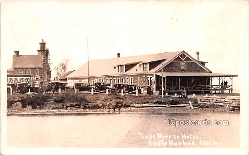 Lake Breeze Hotel - Eagle Harbor, Michigan MI Postcard