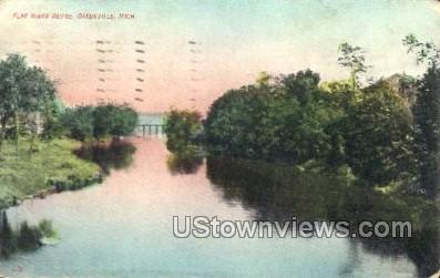 Flat River Scene - Greenville, Michigan MI Postcard