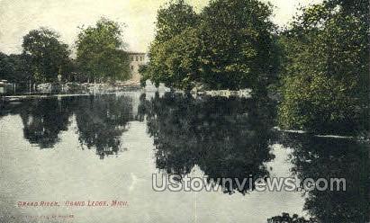 Grand River - Grand Ledge, Michigan MI Postcard