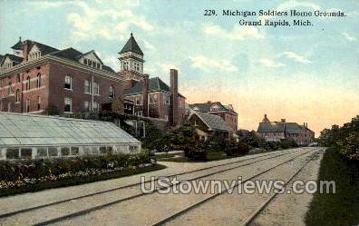 Michigan Soldiers Home Grounds - Grand Rapids Postcard