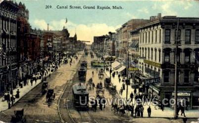 Canal St.  - Grand Rapids, Michigan MI Postcard