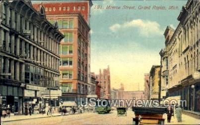 Monroe Street - Grand Rapids, Michigan MI Postcard