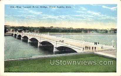 West Leonard Street Bridge - Grand Rapids, Michigan MI Postcard