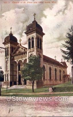 Churches of St. Peter and Paul - Ionia, Michigan MI Postcard