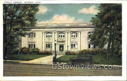 Public Library  - Jackson, Michigan MI Postcard