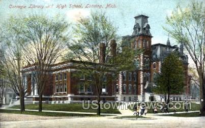 Carnegie Library - Lansing, Michigan MI Postcard