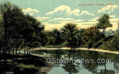 Grand River - Lansing, Michigan MI Postcard