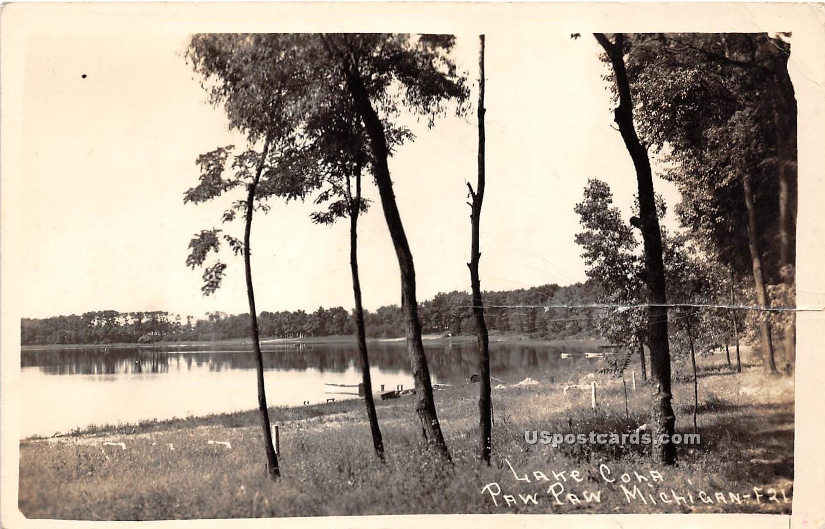 Lake Cora - Paw Paw, Michigan MI Postcard