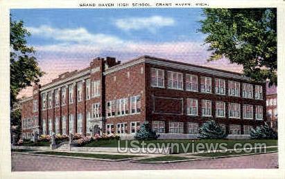 Grand Haven High School - Michigan MI Postcard