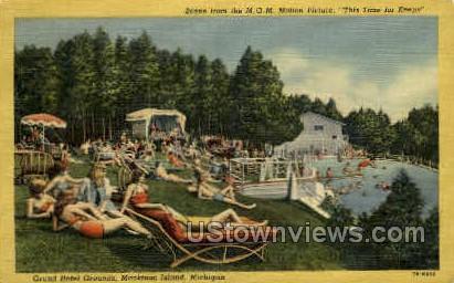 Grand Hotel Grounds - Mackinac Island, Michigan MI Postcard