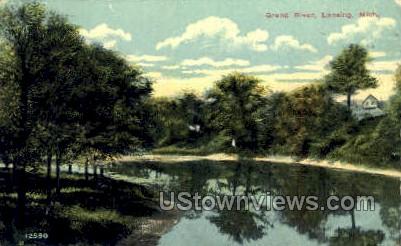 Grand River - Lansing, Michigan MI Postcard