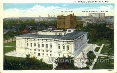 Public Library - Detroit, Michigan MI Postcard