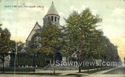 Hoyt Library - Saginaw, Michigan MI Postcard