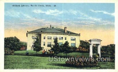 Willard Library - Battle Creek, Michigan MI Postcard