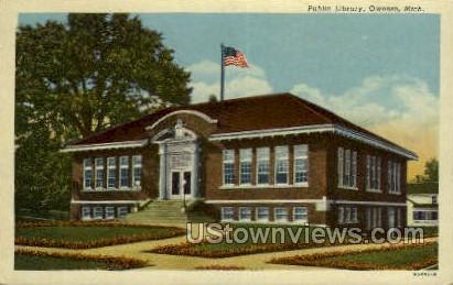 Public Library - Owosso, Michigan MI Postcard
