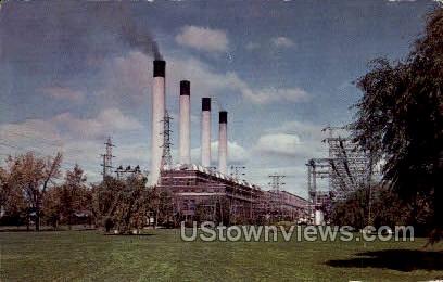 Saginaw River Steam Electric Plant - Michigan MI Postcard