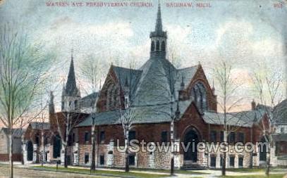 Warren Ave. Prebyterian Church - Saginaw, Michigan MI Postcard