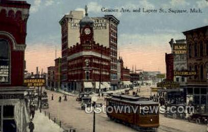 Genesee Avenue & Lapeer Street - Saginaw, Michigan MI Postcard