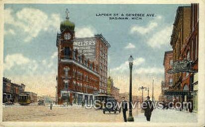 Genesee Avenue & Lapeer Street - Saginaw, Michigan MI Postcard