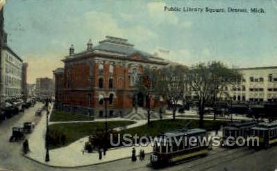 Public Library Square  - Detroit, Michigan MI Postcard