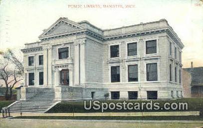 Public Library - Manistee, Michigan MI Postcard