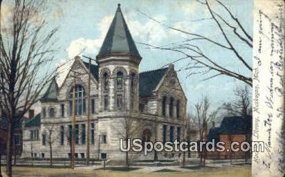 Hackley Library - Muskegon, Michigan MI Postcard