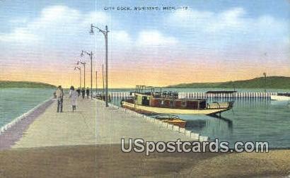 City Dock - Munising, Michigan MI Postcard