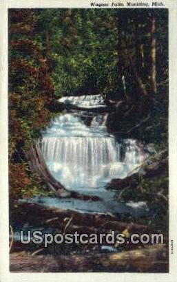Wegner Falls - Munising, Michigan MI Postcard