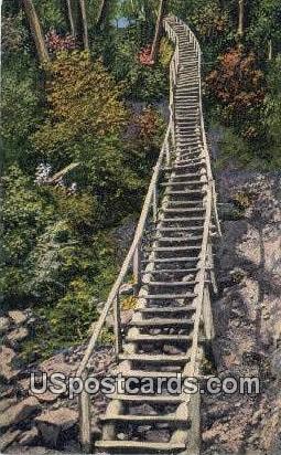 Ladder, Miners Fall - Northern Michigan Postcards, Michigan MI Postcard