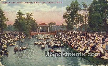 Lagoon & Band Concert, Belle Isle - Detroit, Michigan MI Postcard