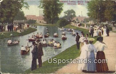 Grand Canal, Belle Isle - Detroit, Michigan MI Postcard