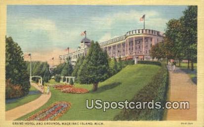 Grand Hotel & Grounds - Mackinac Island, Michigan MI Postcard