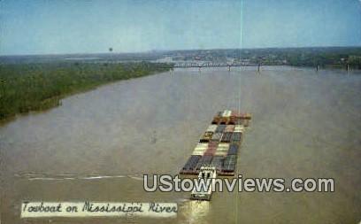 Towboat on the Mississippi - Misc, Minnesota MN Postcard