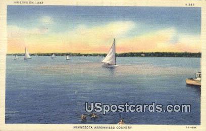 Sailing on Lake - Misc, Minnesota MN Postcard