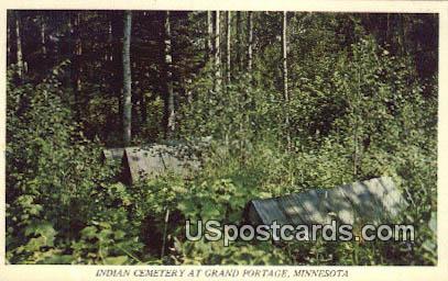 Indian Cemetery - Grand Portage, Minnesota MN Postcard