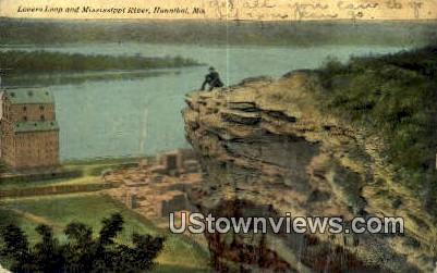 Lovers Leap, Mississippi River - Hannibal, Missouri MO Postcard