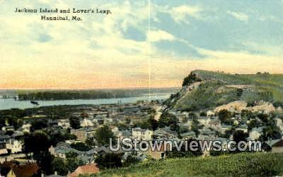 Jackson Island, Lovers Leap - Hannibal, Missouri MO Postcard